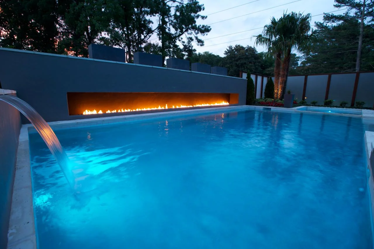 Water and Fire Features Wall | Silver Line Pools
