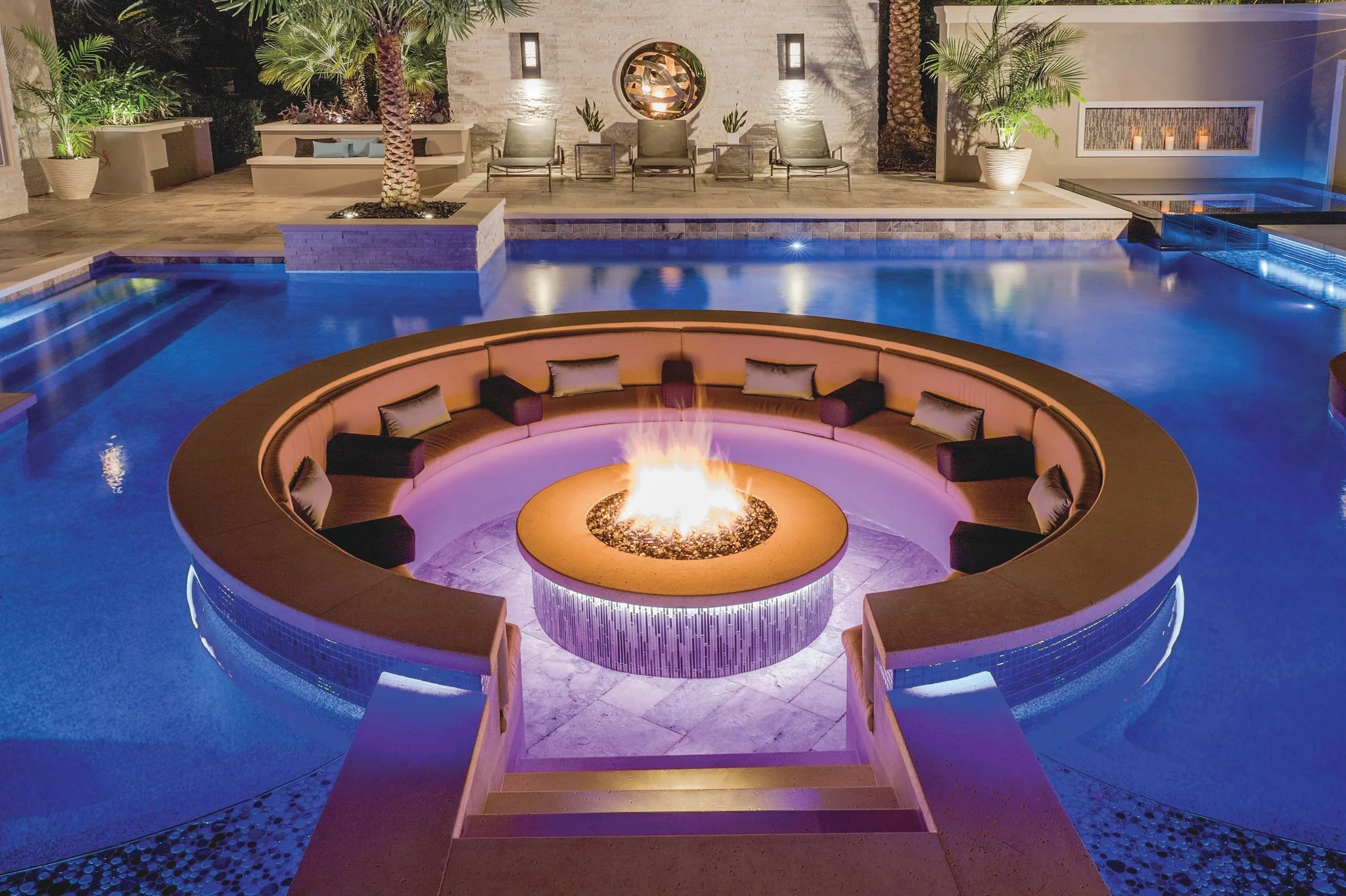 pool fire pit | Silver Line Pools
